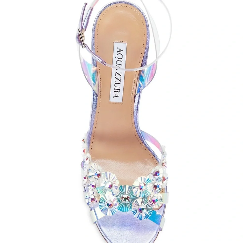 Aquazzura
Meteorite PVC Embellished Ankle-Strap Sandals - Picture 5 of 13